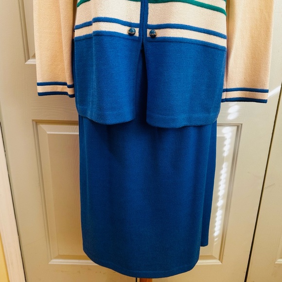 St John Collection Santana Knit Suit Top Sz 12 Shell Large & Skirt Sz 14 - Picture 14 of 15